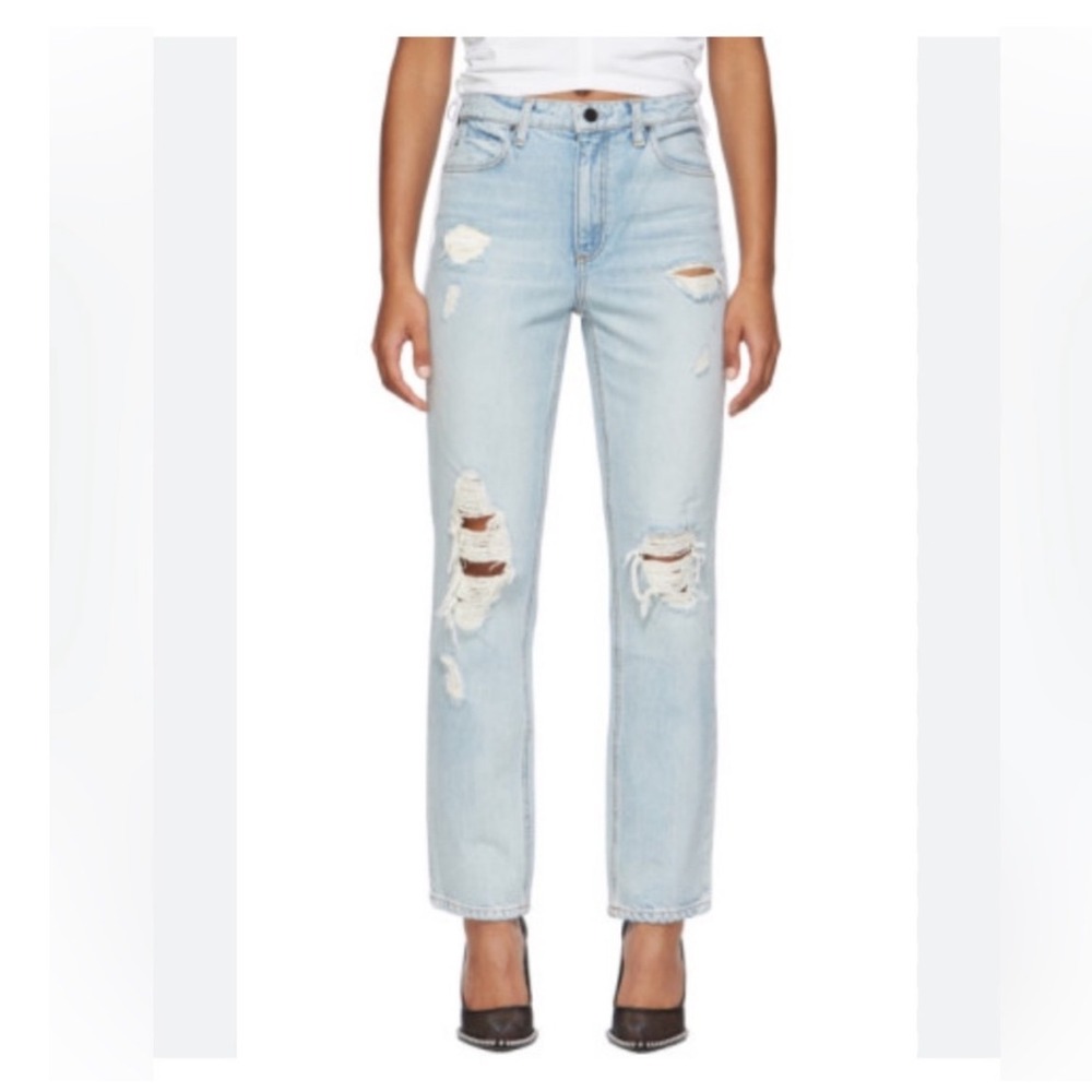 ALEXANDER WANG Cult Straight‎ Distressed Jeans Size 28